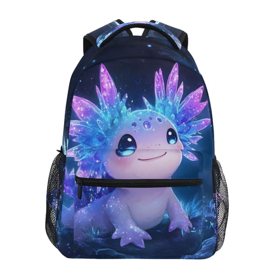 ALAZA Axolotl at Night Pattern School Backpack Elementary Stylish Bookbag Laptop Bags Travel Daypack