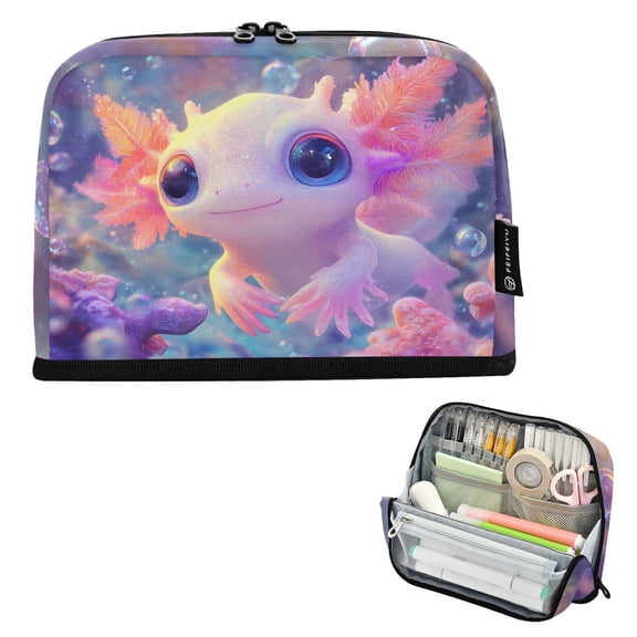 ALAZA Axolotl under Sea Pencil Case Pen Pouch Bag Large Capacity Organizer