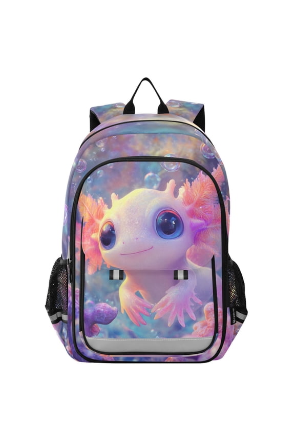 Axolotl under Sea School Laptop Backpack Travel Bag Casual Student Bookbag Rucksack