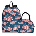 thumbnail image 1 of ALAZA Backpack Set American Flag Stars-s1 Elementary School Bags Student BookBag with Lunch Bag, 1 of 6