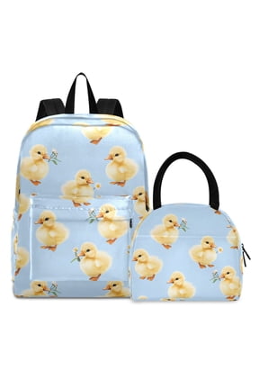 Backpack Set Cartoon Duck Daisy Elementary School Bags Student BookBag with Lunch Bag