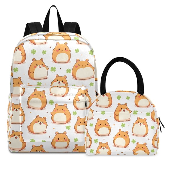 ALAZA Backpack Set Cute Mouse Clover Elementary School Bags Student BookBag with Lunch Bag