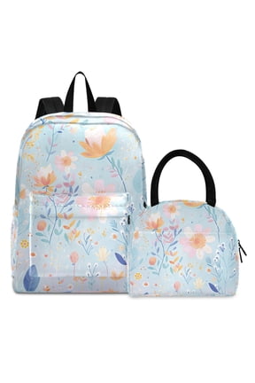 Backpack Set Daisy Floral Elementary School Bags Student BookBag with Lunch Bag