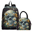 thumbnail image 1 of ALAZA Backpack Set Daisy Flowers Skull Elementary School Bags Student BookBag with Lunch Bag, 1 of 6