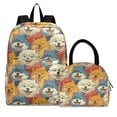 thumbnail image 1 of ALAZA Backpack Set Doodle Cute Dog Face Elementary School Bags Student BookBag with Lunch Bag, 1 of 6