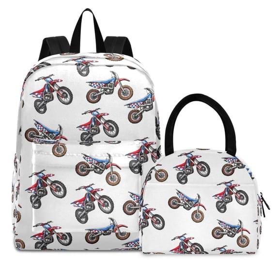 ALAZA Backpack Set Mountain Bikes Elementary School Bags Student BookBag with Lunch Bag