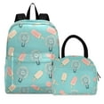 thumbnail image 1 of ALAZA Backpack Set Summer Ice Cream Elementary School Bags Student BookBag with Lunch Bag, 1 of 6