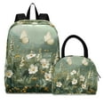 thumbnail image 1 of ALAZA Backpack Set White Butterfly Flowers Elementary School Bags Student BookBag with Lunch Bag, 1 of 6
