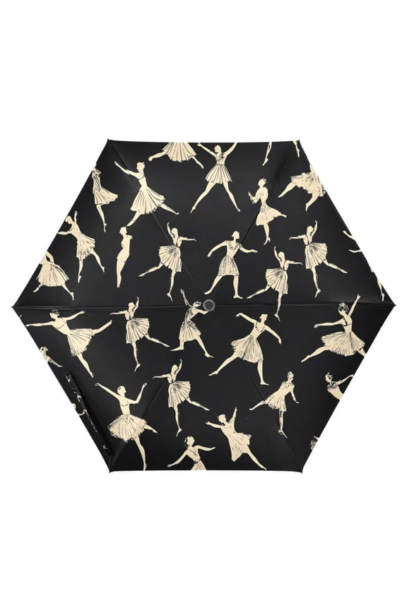Ballet Dancers UPF 50+ Compact Folding Umbrella for Rain Travel Umbrella Packable