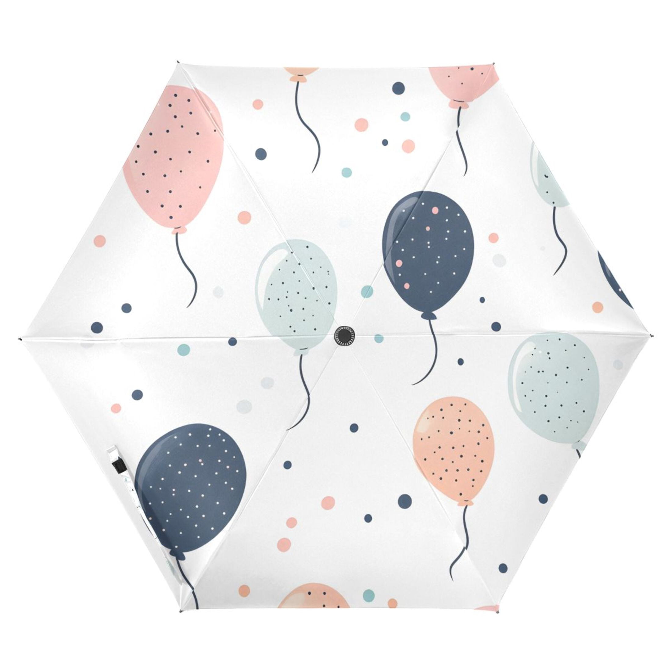 ALAZA Balloons Polka Dot UPF 50+ Compact Folding Umbrella for Rain Travel Umbrella Packable