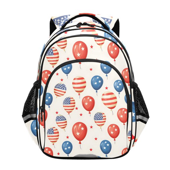 ALAZA Balloons with American Flag School Backpack Elementary Bag Bookbag Travel Rucksack