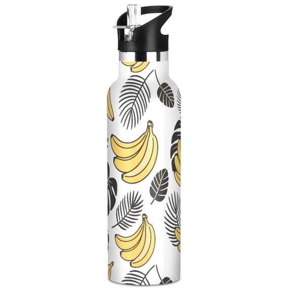 ALAZA Banana Palm Leaves Pattern Stainless Steel Water Bottle Vacuum ...
