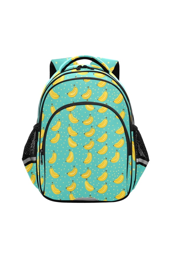 Banana Polka Dots School Backpack Elementary Bag Bookbag Travel Rucksack