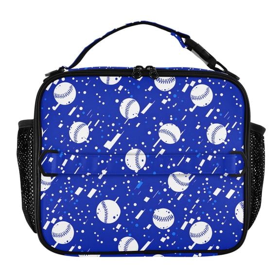 ALAZA Baseball Art Pattern Lunch Box Insulated Lunch Bag Cooler Tote with Shoulder Strap