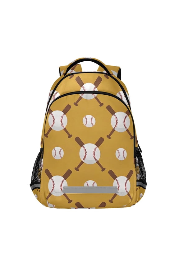 Baseball Balls Bats Backpack Elementary School Bag Bookbag Travel Rucksack