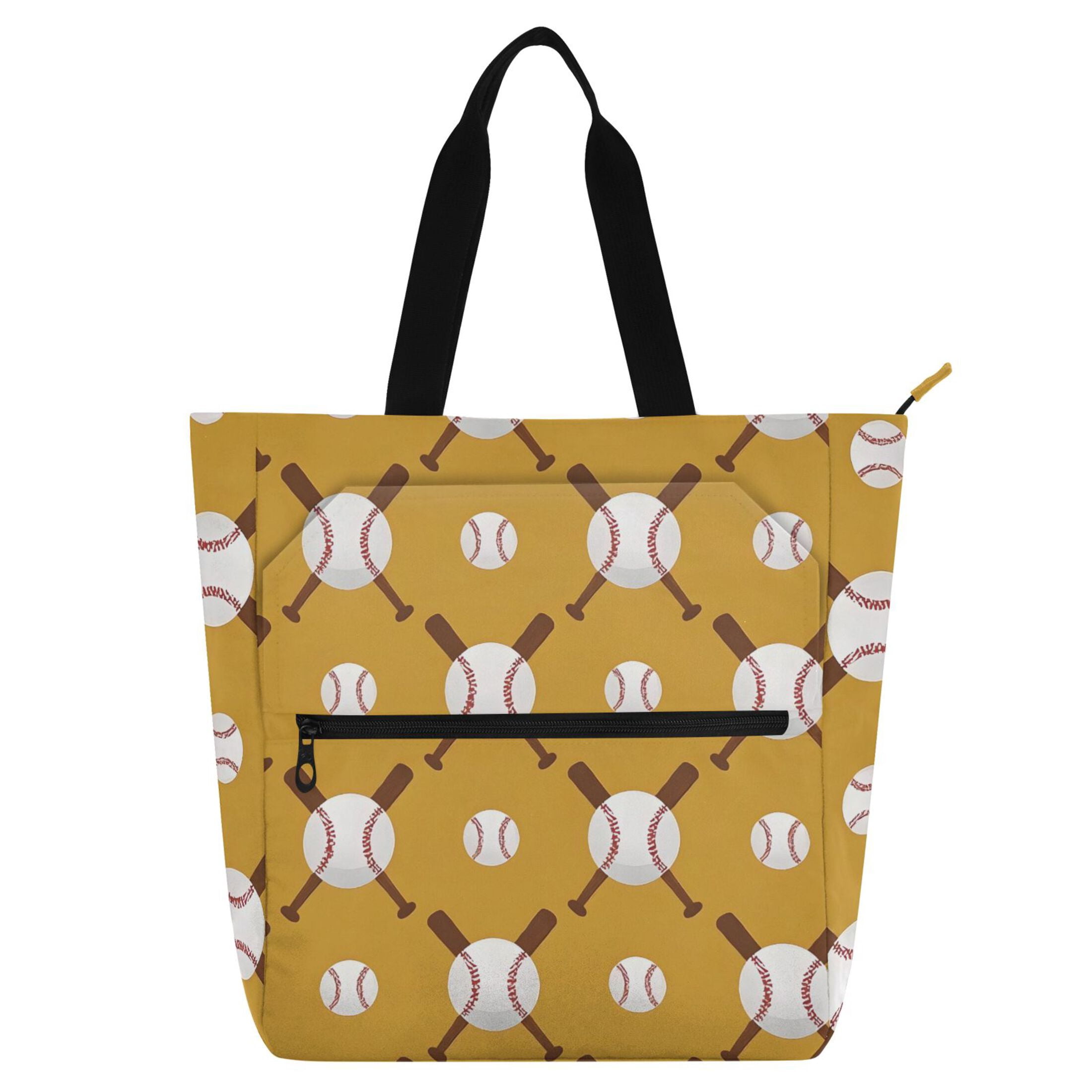 ALAZA Baseball Balls Bats School Book Bag Kids Tote Bags Handbag
