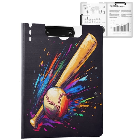ALAZA Baseball Bat A4 Foldable Clipboard 360 Degree Folder Binder