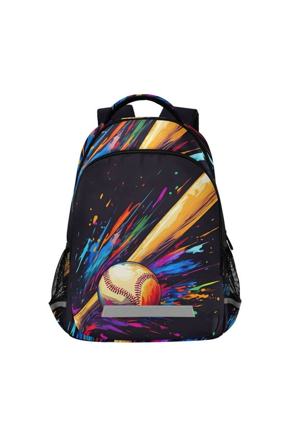 Baseball Bat Backpack Elementary School Bag Bookbag Travel Rucksack