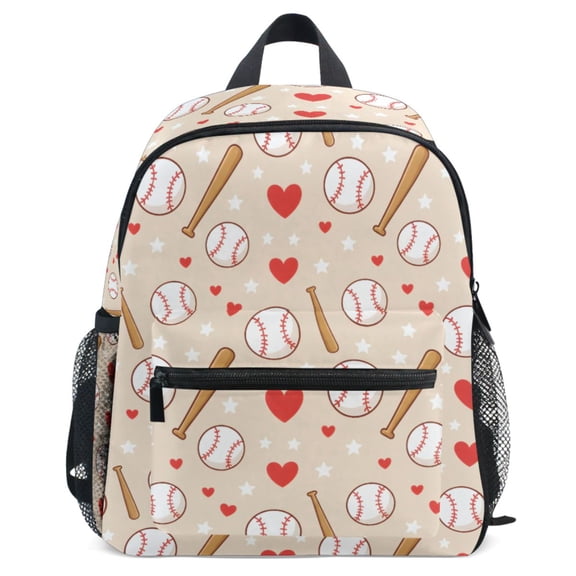 ALAZA Baseball Bat Hearts Pattern School Backpack Student Bookbag Mini Bag