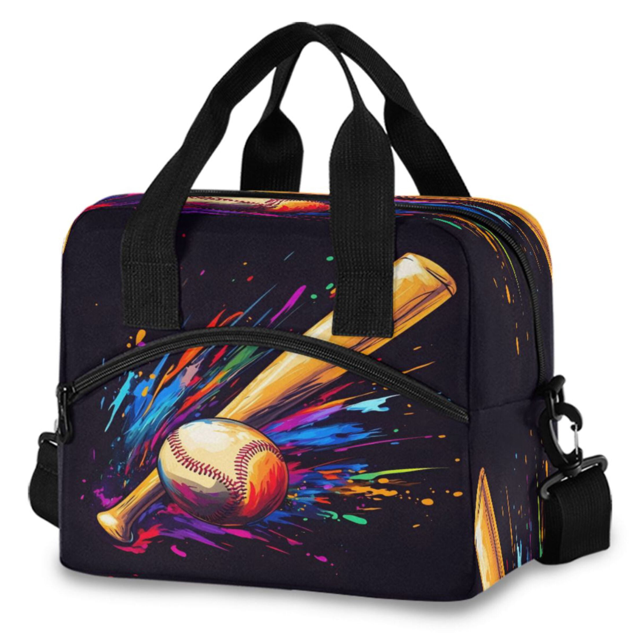 ALAZA Baseball Bat Insulated Lunch Box Large Reusable Cooler Bag with ...
