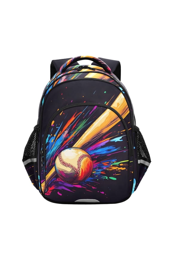 Baseball Bat School Backpack Elementary Bag Bookbag Travel Rucksack