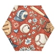 thumbnail image 1 of ALAZA Baseball Flowers UPF 50+ Compact Folding Umbrella for Rain Travel Umbrella Packable, 1 of 8