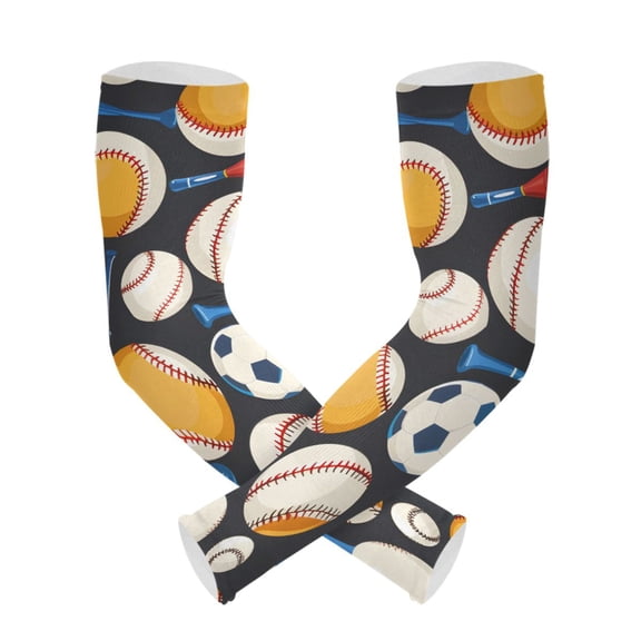 ALAZA Baseball Football UV Sun Protection Arm Sleeves UPF 50+ Compression Cooling Sleeve 1 Pair