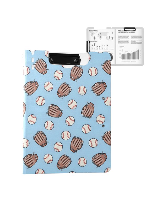Baseball Gloves A4 Foldable Clipboard 360 Degree Folder Binder