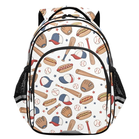 ALAZA Baseball Gloves Bats School Backpack Elementary Bag Student Bookbag Travel Rucksack