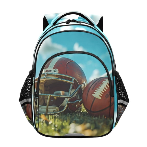 ALAZA Baseball Helmet on Grass School Backpack Elementary Bag Bookbag Travel Rucksack