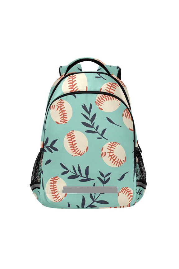 Baseball Leaf Backpack Elementary School Bag Bookbag Travel Rucksack