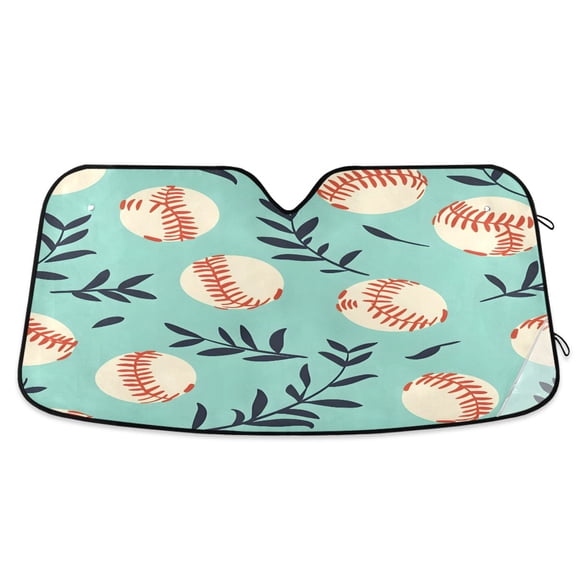 ALAZA Baseball Leaf Windshield Sun Shade Car Foldable Visor Block UV Rays Protector 55"x27.6"