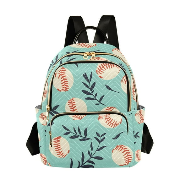 ALAZA Baseball Leaf Womens Travel Laptop Backpack Large Daypack Ladies Shoulder Bags S