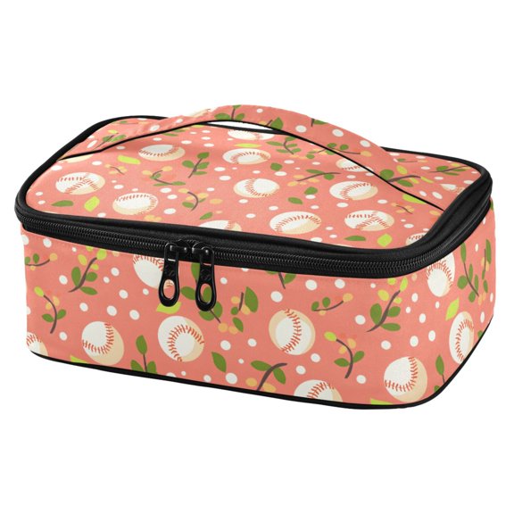 ALAZA Baseball Leaves Lunch Box Insulated Cooler Tote Bag Reusable School Picnic Travel Office