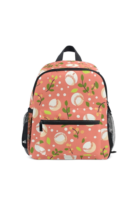 Baseball Leaves School Backpack Small Bookbag Mini Bags