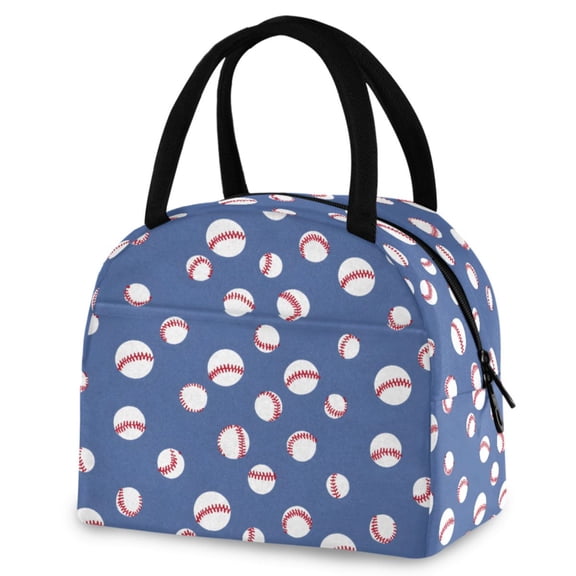 ALAZA Baseball Pattern Insulated Lunch Box Reusable Cooler Tote Bag Work Office Picnic