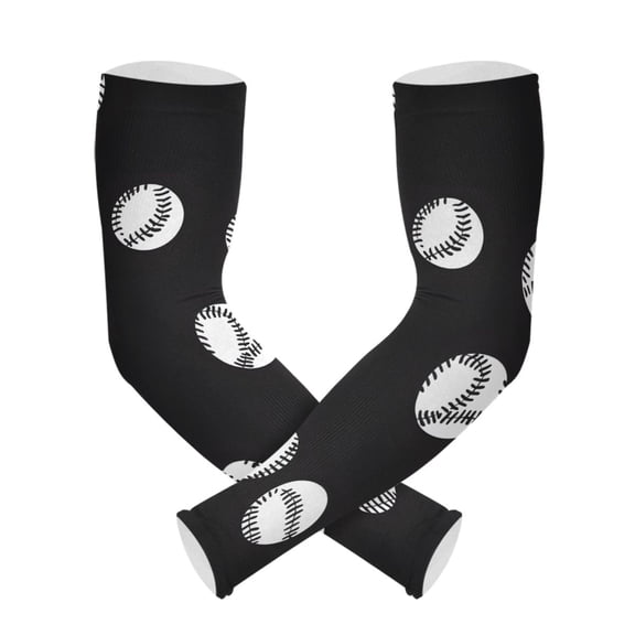 ALAZA Baseball Pattern UV Sun Protection Arm Sleeves UPF 50+ Compression Cooling Sleeve 1 Pair