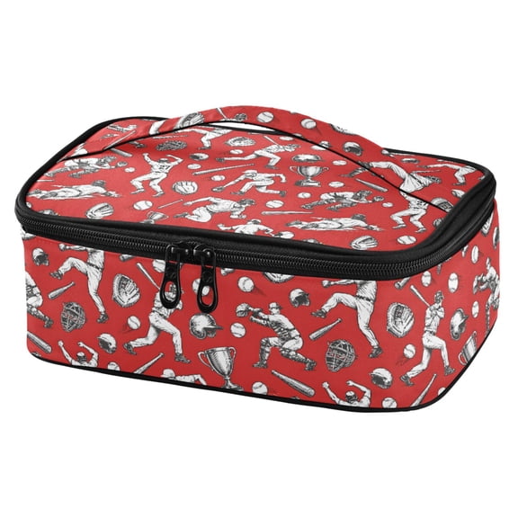 ALAZA Baseball Player Lunch Box Insulated Reusable Cooler Tote Bag School Picnic Travel Office