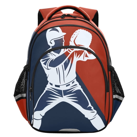 ALAZA Baseball Player2 School Backpack Elementary Bag Student Bookbag Travel Rucksack
