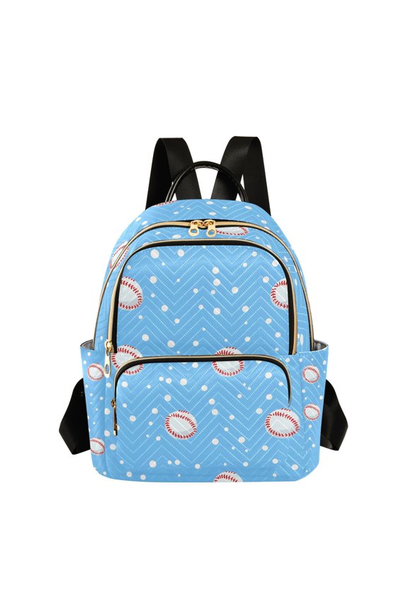 Baseball Polka Dot Womens Travel Laptop Backpack Large Daypack Ladies Shoulder Bags M