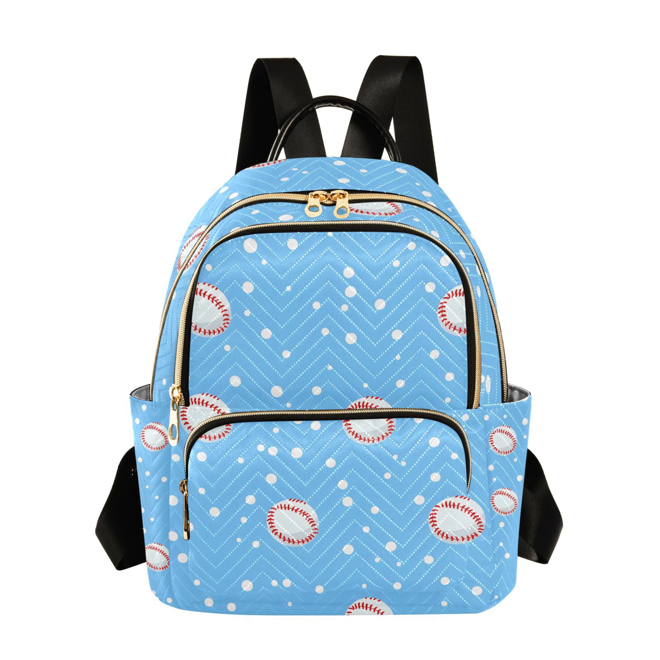 ALAZA Baseball Polka Dot Womens Travel Laptop Backpack Large Daypack Ladies Shoulder Bags S