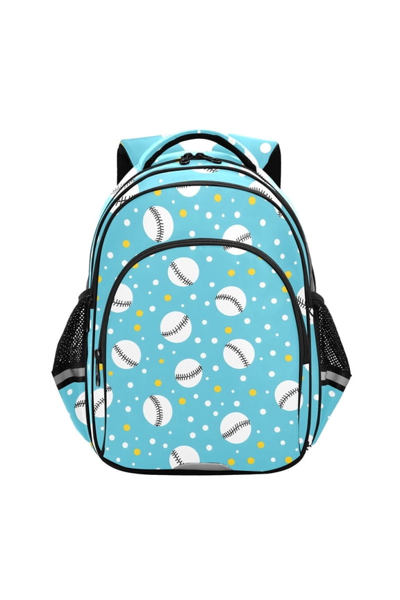 Baseball Polka Dots School Backpack Elementary Bag Bookbag Travel Rucksack