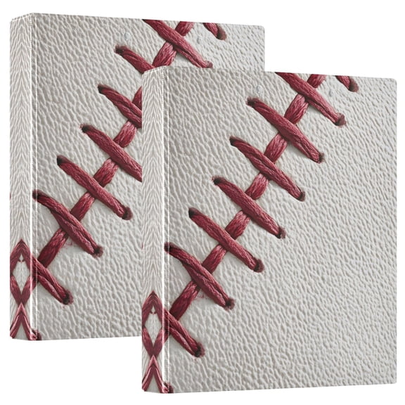 ALAZA Baseball Texture Hardcover 3 Ring Binder 1.5" D-Rings with Interior Pockets Binders School 2 PCs