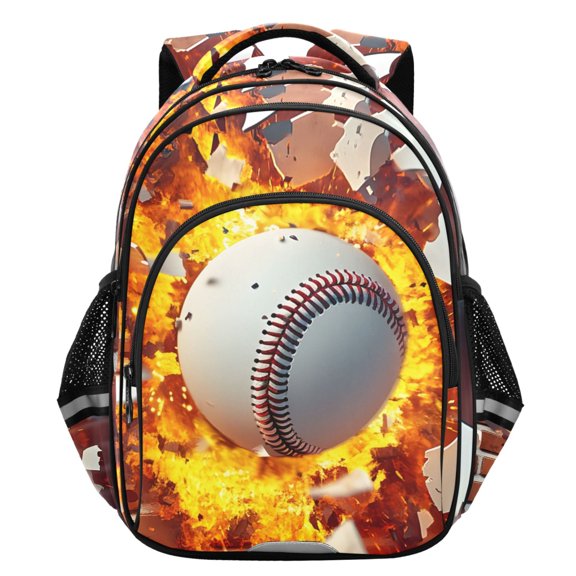 ALAZA Baseball Wall Fire School Backpack Elementary Bag Student Bookbag Travel Rucksack