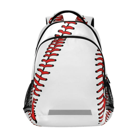 ALAZA Baseball White Backpack Elementary School Bag Bookbag Travel Rucksack