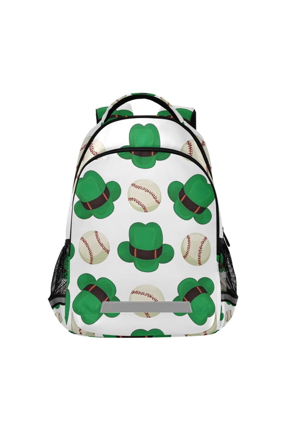 Baseball and Hat Backpack Elementary School Bag Bookbag Travel Rucksack