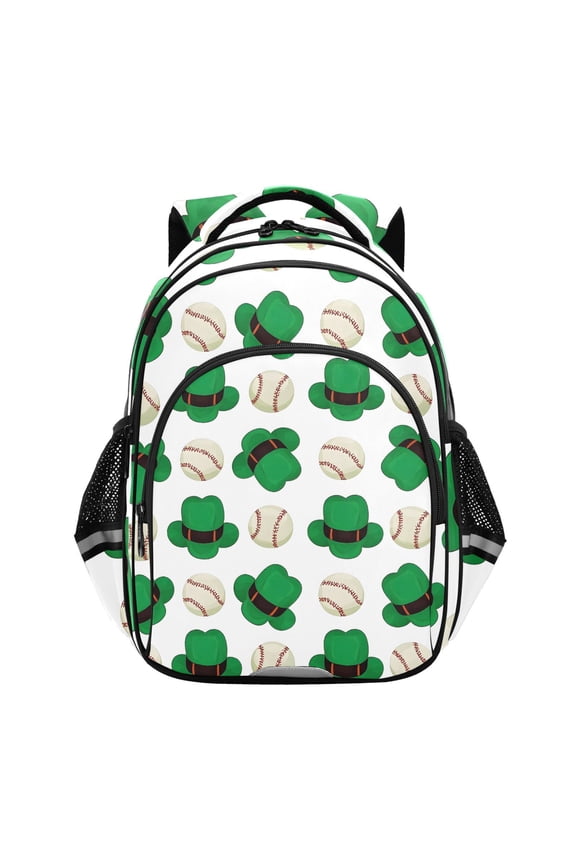 Baseball and Hat School Backpack Elementary Bag Bookbag Travel Rucksack