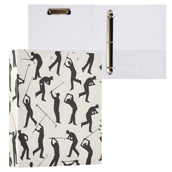 ALAZA Baseball and Player Hardcover 3 Ring Binder 1.5" Round Rings Interior Pockets Binders Organizer 1 Pack