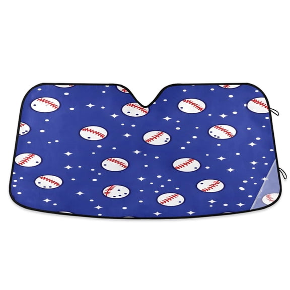 ALAZA Baseball and Star Windshield Sun Shade Car Foldable Visor Block UV Rays Protector 53"x23.5"