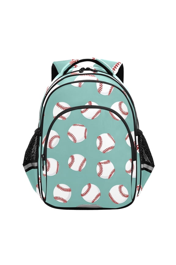 Baseball on Blue School Backpack Elementary Bag Bookbag Travel Rucksack